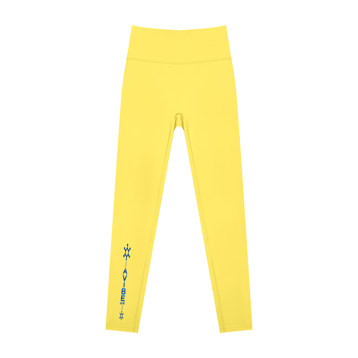 Women’s Lycra High Waisted Yoga Leggings , Lemon Yellow – Gym Chemistry apparel product photo