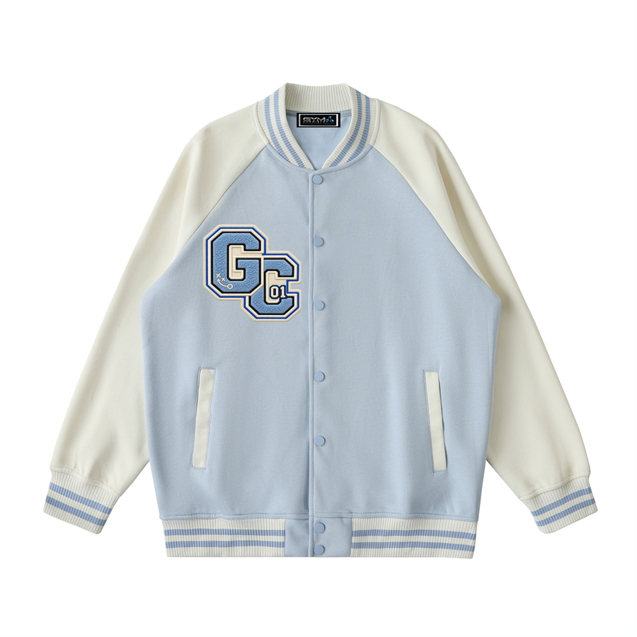 Two Tone Raglan Sleeve Varsity Jacket