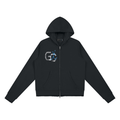 Women’s Raw Edge Full Zip Hoodie , Black – Gym Chemistry apparel product photo