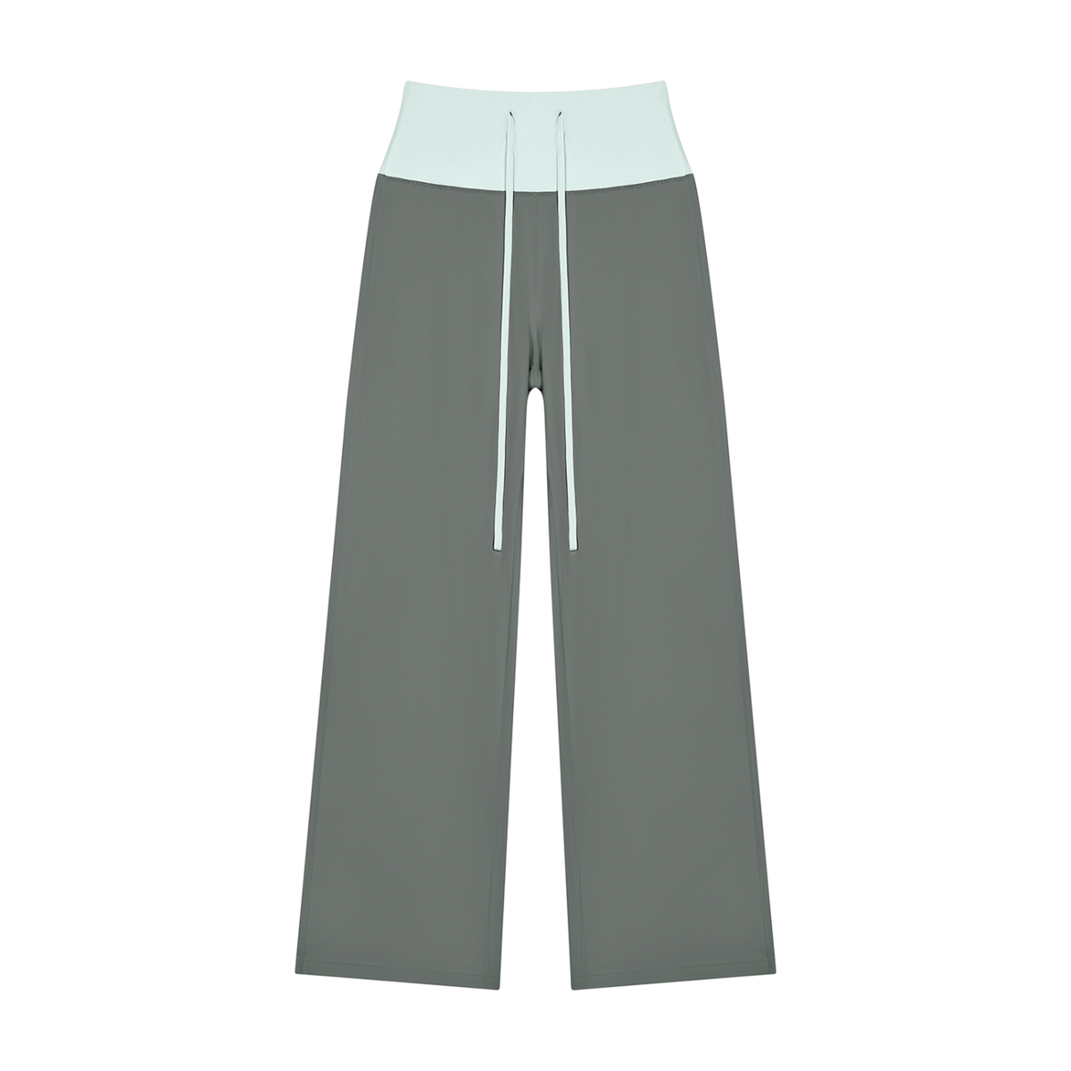 Women’s Color Block Yoga Flare Leggings , Dark Gray with Light Blue – Gym Chemistry apparel product photo