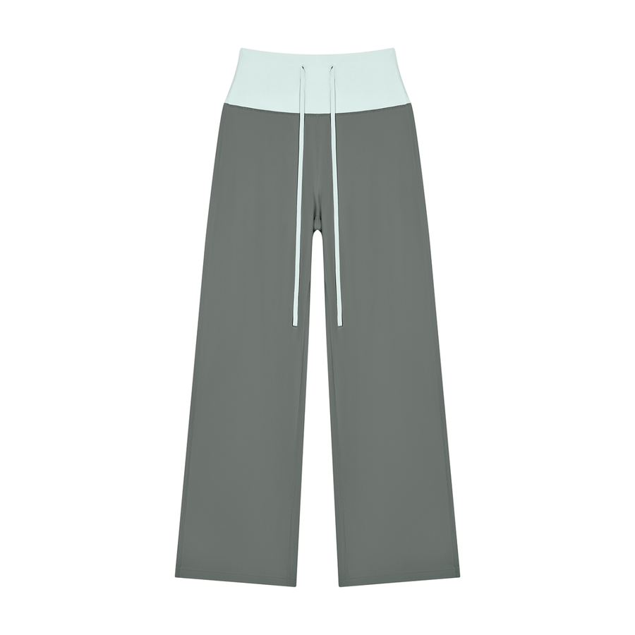 Form & Flow™ Colorblock High-Rise Pants — Dark Gray with Light Blue