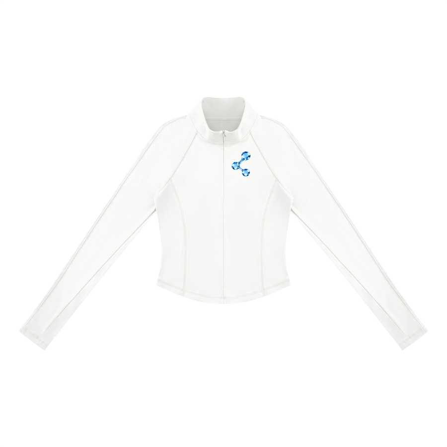 A Vibe™ Quarter-Zip Yoga Training Top — White