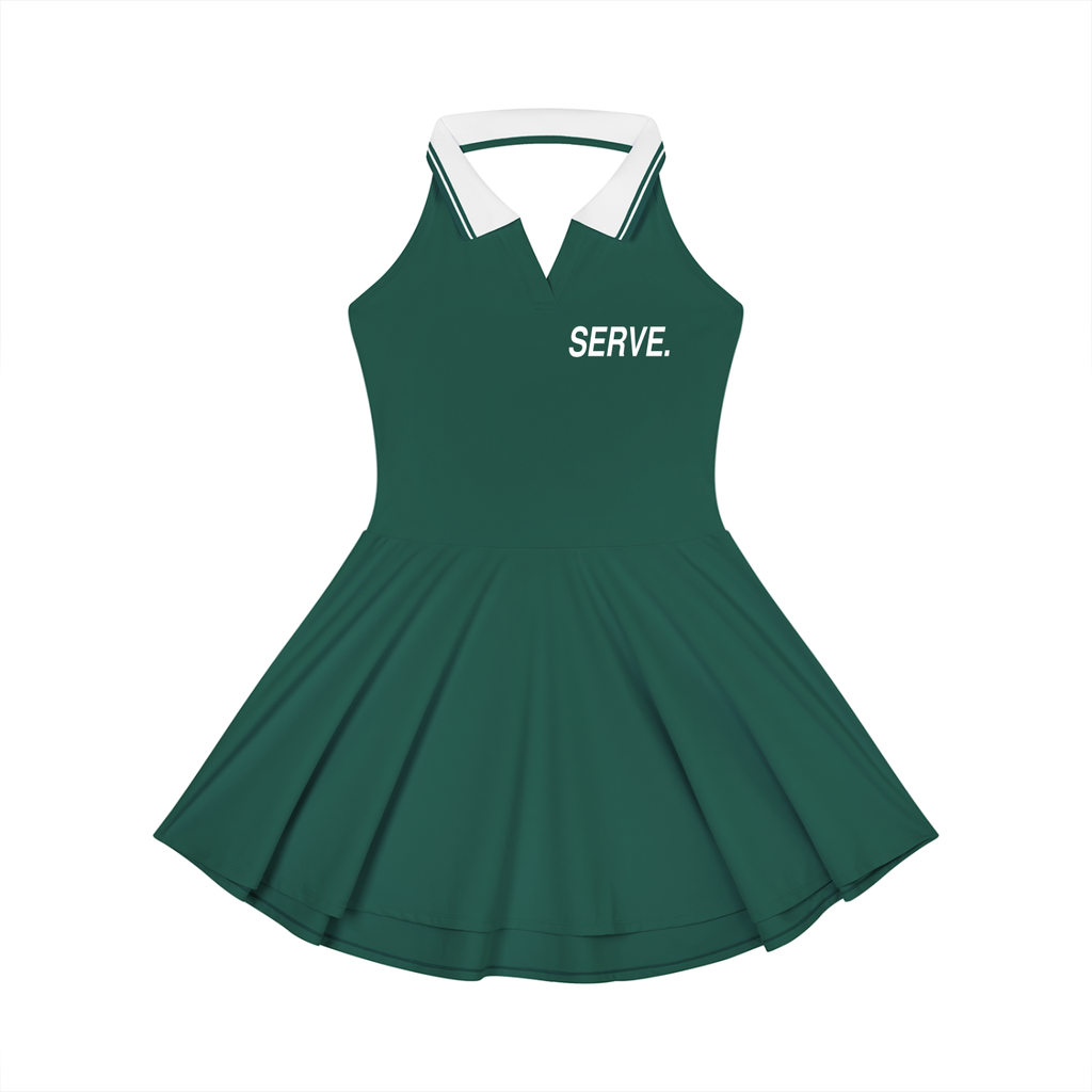 Women's Collared Halter A-Line Tennis Dress