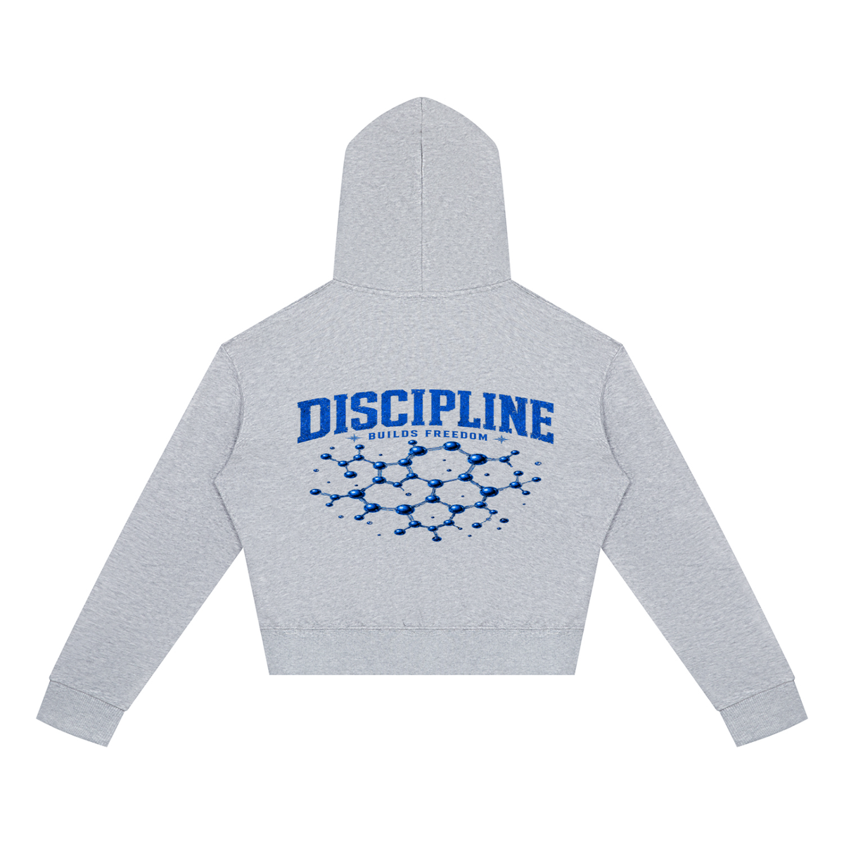 A Vibe™ Cropped Zip Hoodie — Flower Gray