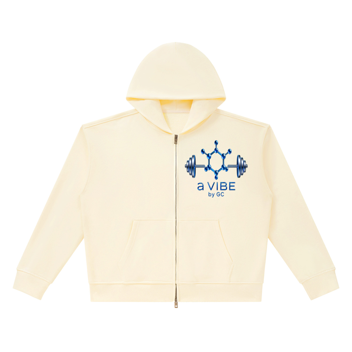 Unisex Heavyweight Full Zip Boxy Hoodie , Apricot – Gym Chemistry apparel product photo