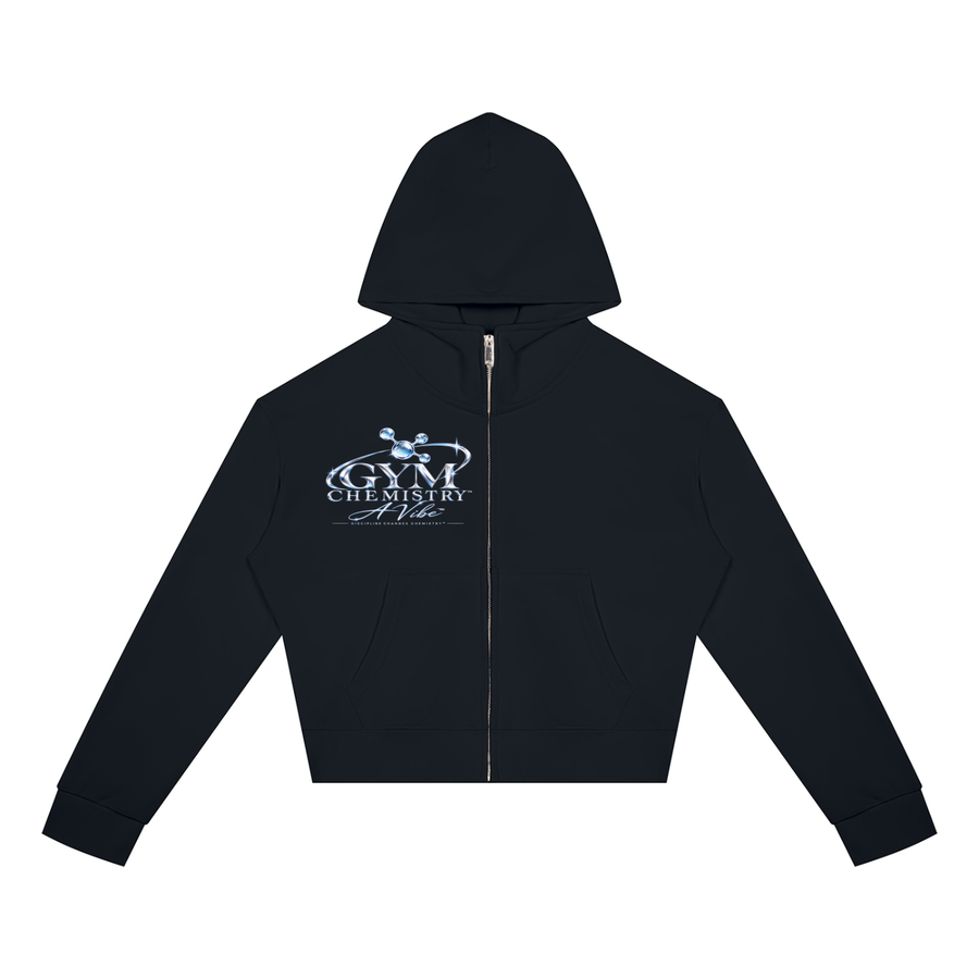 A Vibe™ Studio Cropped Zip Hoodie — Black