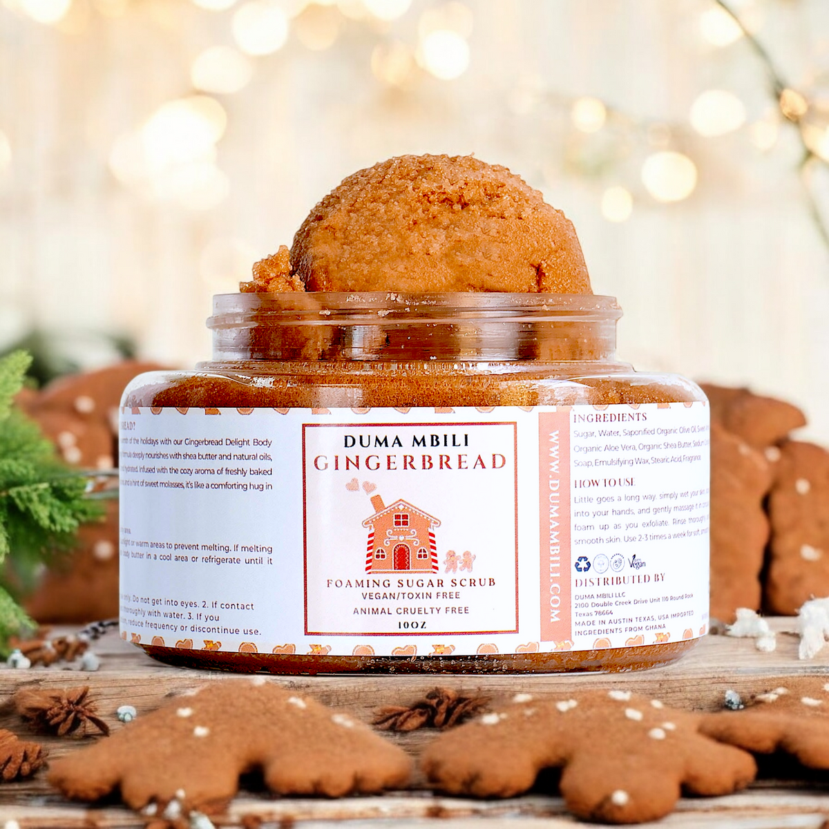 Included gingerbread sugar scrub