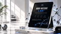 Body Recode Lab™ 90-Day Transformation System displayed on tablet on premium marble pedestal — Gym Chemistry™