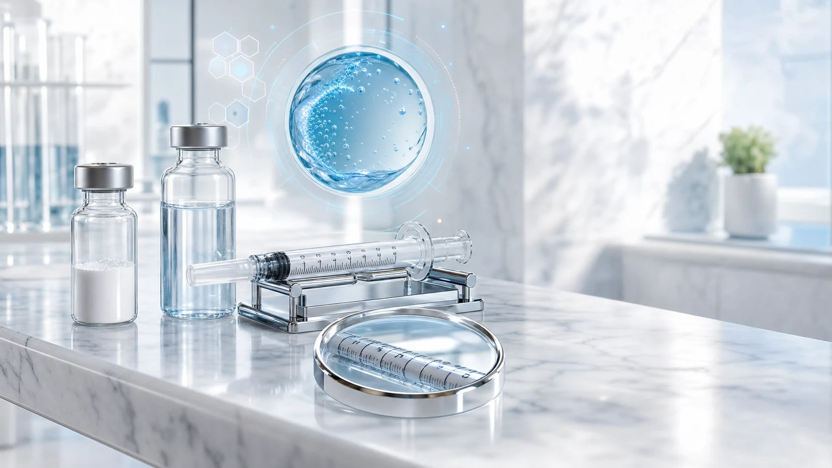Bright Gym Chemistry member laboratory with organized vial and schedule tools